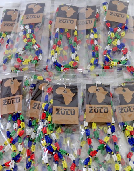 Beaded SA Flag Rainbow Lanyards