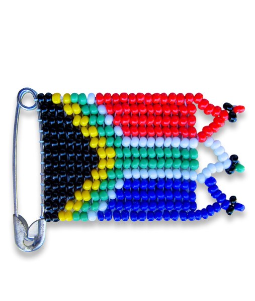 Beaded SA Flag Pin South Africa