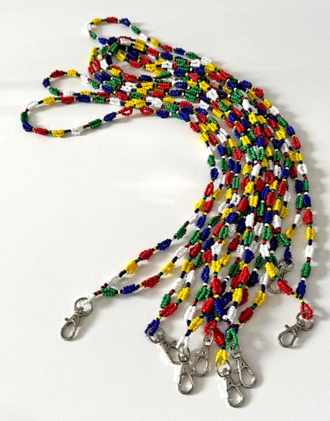 beaded sa flag rainbow lanyard 1
