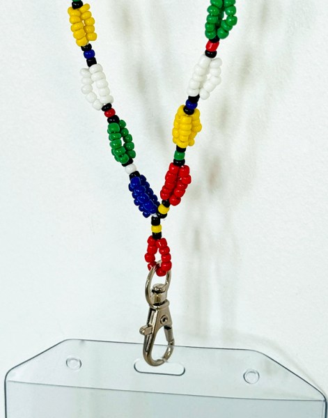 beaded sa flag rainbow lanyard 4