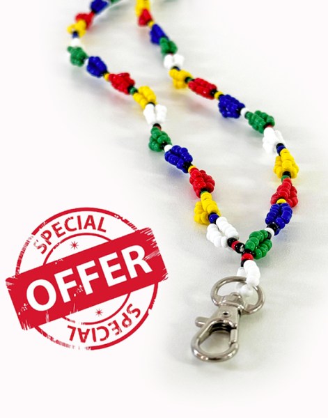 Beaded SA Flag Rainbow Lanyards