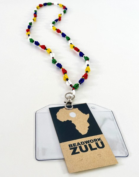 Beaded SA Flag Rainbow Lanyards