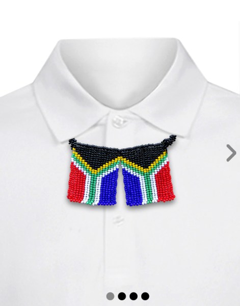 Beaded SA Flag Informal Necktie