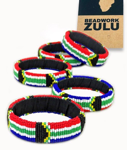 South Africa Flag Beaded Bangles Medium
