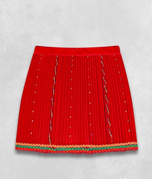 Medium Beaded Zulu Skirt Adult Red 