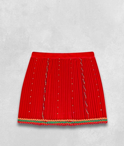 Small Beaded Zulu Skirt Adult Red 