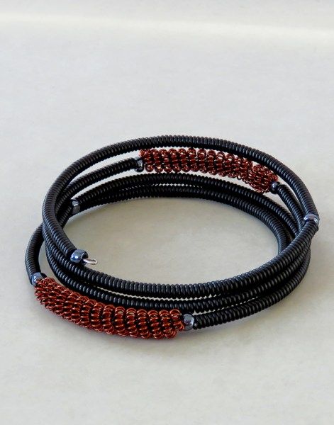 Black Copper Telephone Wire Bracelets 
