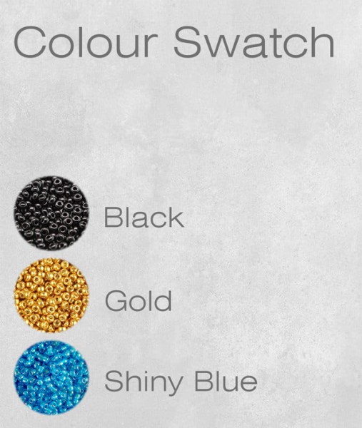 BLUE GOLD BLACK African Beaded Earrings Lukimbi 