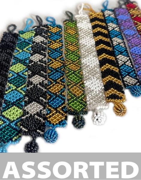MIDI African Beaded Bracelets Flat Mixed