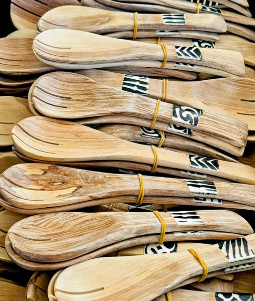 Flat Bone Handle Salad Server Set