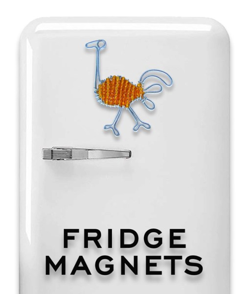 Beaded Fridge Magnet Ostrich