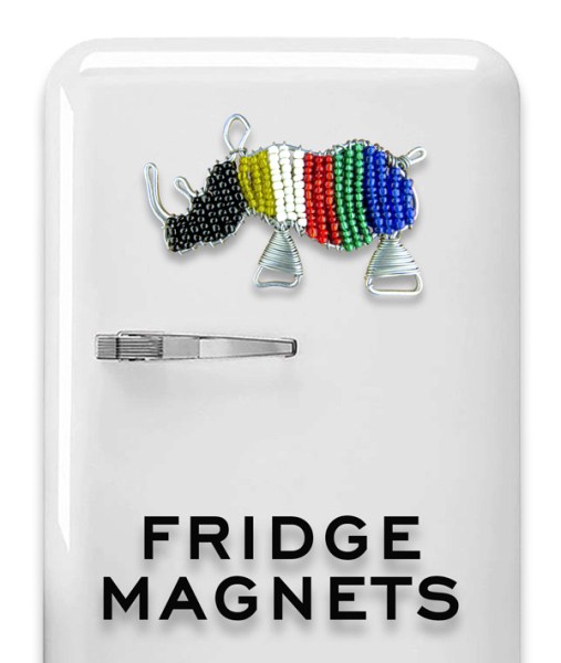 Beaded Fridge Magnet SA Flag Rhino