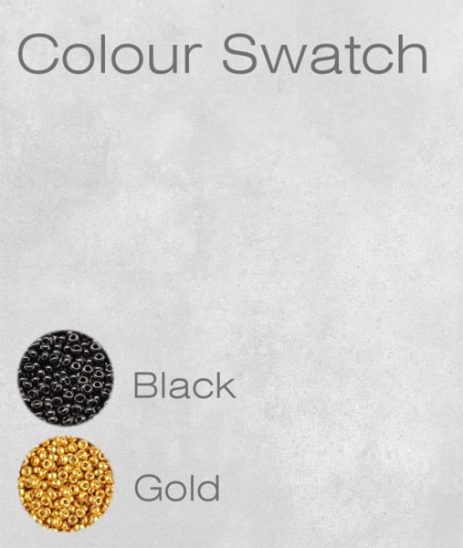 African Beaded Earrings Tembe Gold Black