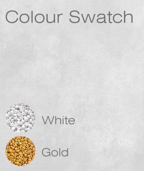 African Beaded Earrings Singita Gold White