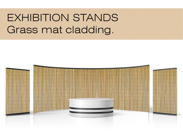 grass mat cladding exhibition stands 1
