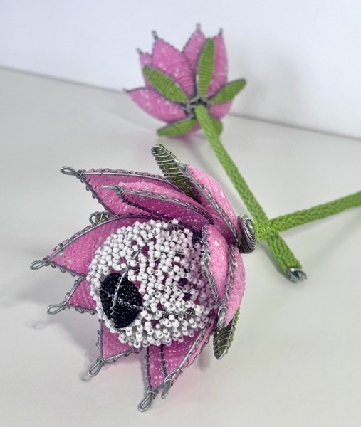 Pink Protea Flower Beaded South Africa