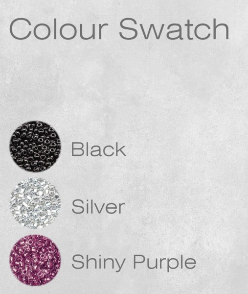 African Beaded Earrings Savuti Purple Silver Black