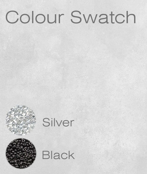 African Beaded Earrings Ilala Silver Black