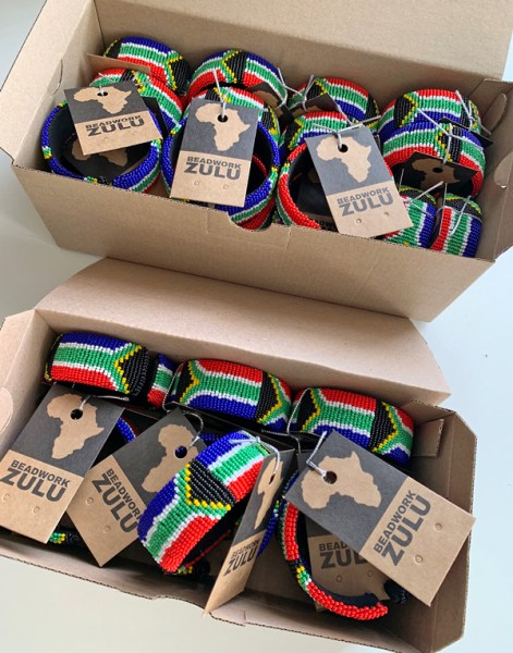 Beaded SA Flag Bangle Wide