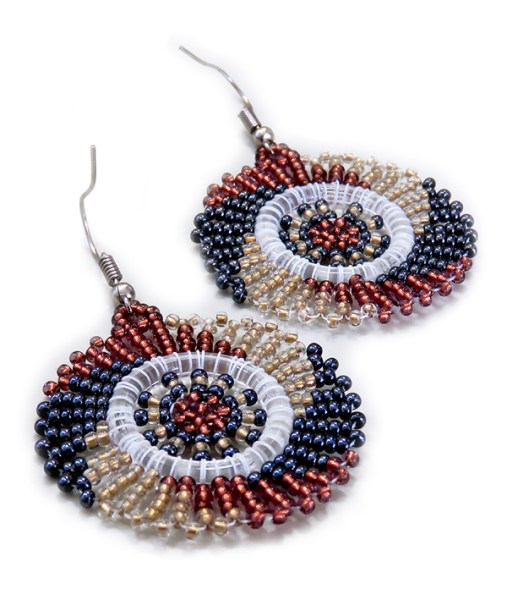 Circle Earrings Copper Metallic White-Gold