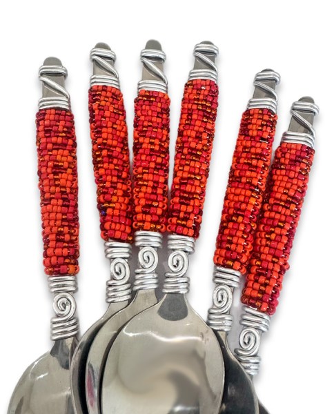 Beaded Teaspoons Burnt Orange | WHOLESALE