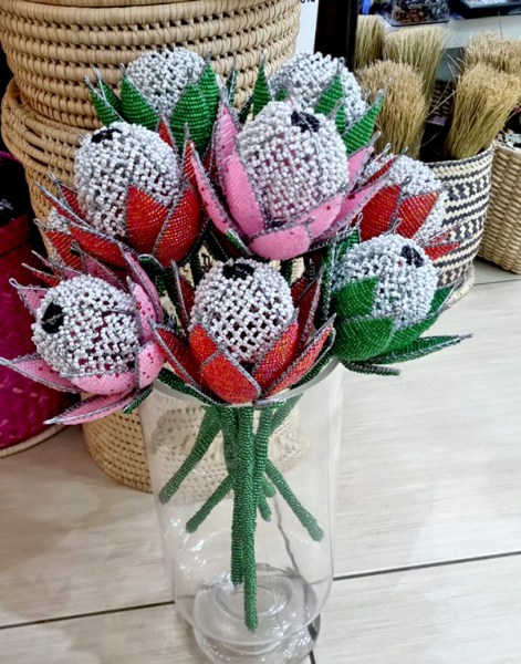 Beaded Protea Flowers South Africa