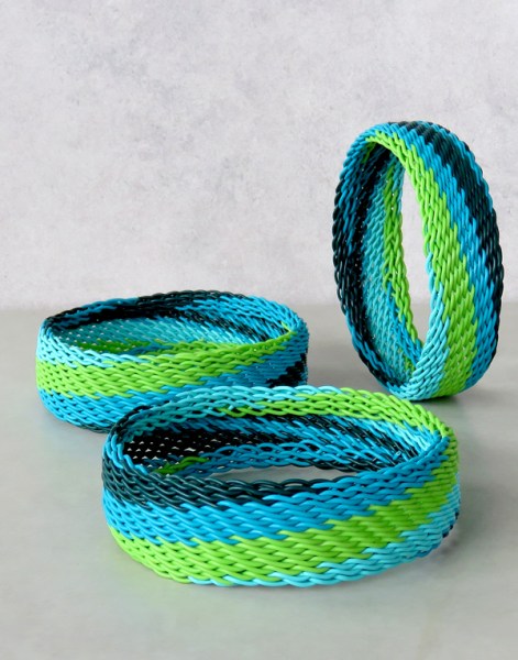 MEDIUM Telephone Wire Bangles African Forest