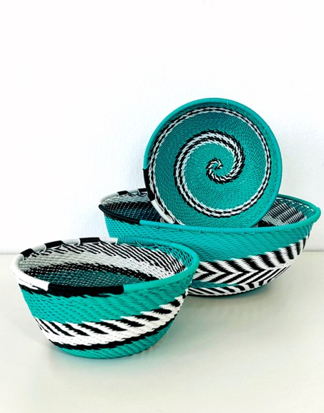 Telephone Wire Bowls Medium African Waves