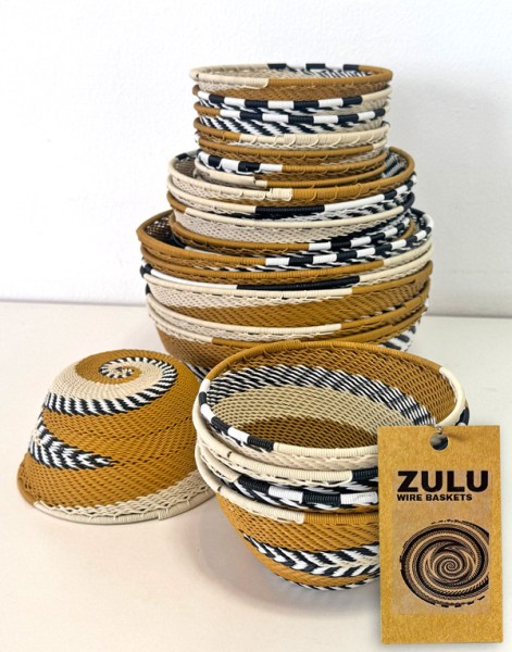 Telephone Wire Bowls Medium Mustard