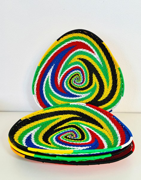 Triangle Telephone Wire Baskets SA Flag Colours