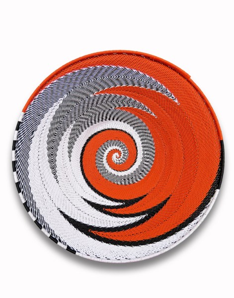 Telephone Wire Bowls Large African Sunburst Orange