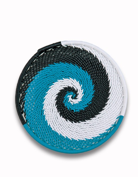 telephone wire coaster blue white black