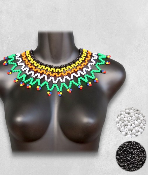 traditional womes necklace medium black white