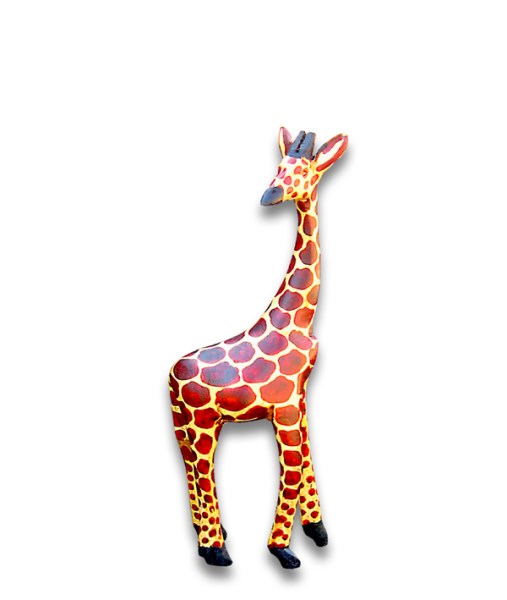 Wood Carved Giraffe Small