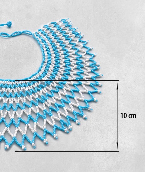 xhosa blue white lace necklace large 18