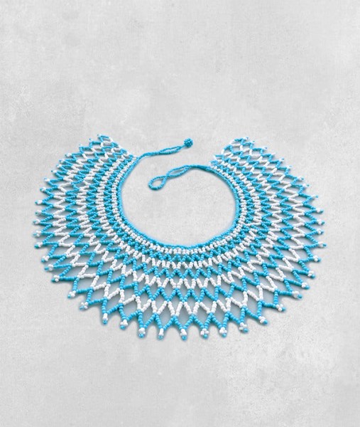 xhosa blue white lace necklace medium 27