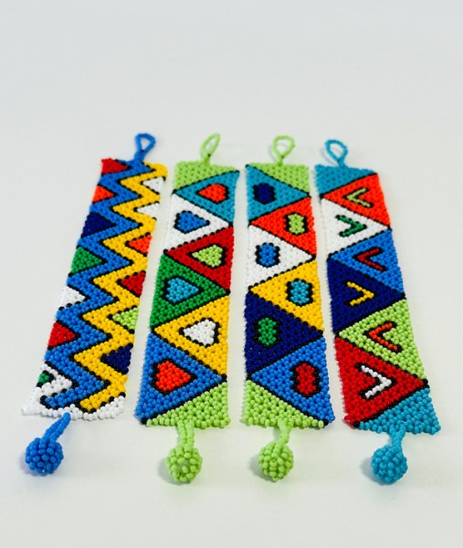 zulu beaded bracelet flat african colours