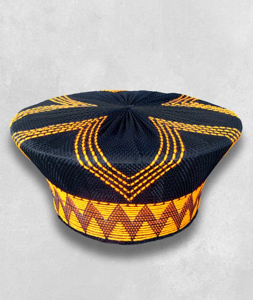 Zulu Hat Traditional Black Orange