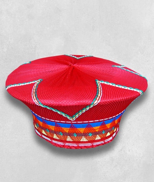 Zulu Hat Traditional Red.2