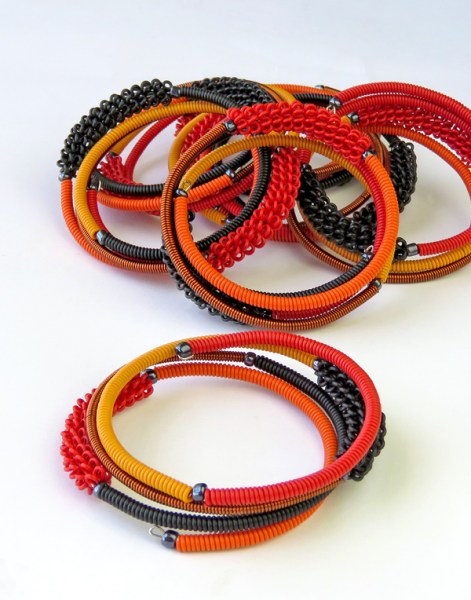 Telephone Wire Bracelets African Sunset
